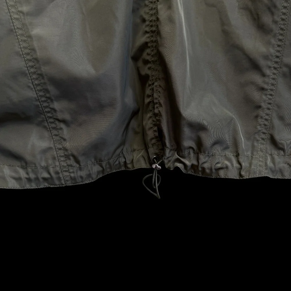 Express Womens Olive Green Lightweight Hooded Windbreaker Jacket Size L #524‎